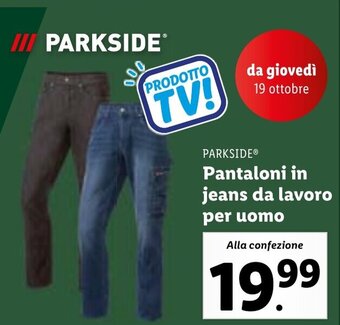 Lidl PARKSIDE Pantaloni in jeans da lavoro per uomo offerta