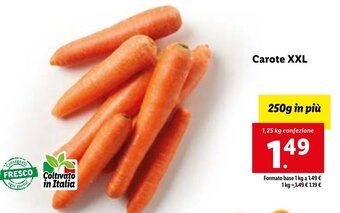 Lidl Carote XXL 1,25 kg confezione offerta