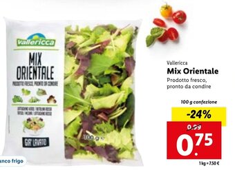 Lidl Vallericca Mix Orientale 100 g confezione offerta