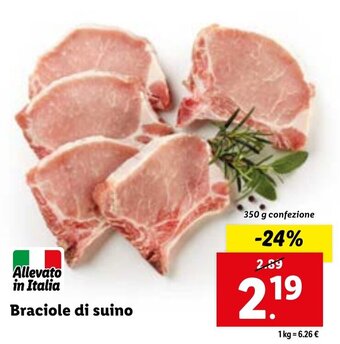 Lidl Braciole di suino 350 g confezione offerta