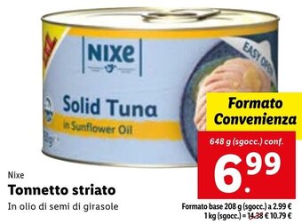Lidl Nixe Tonnetto striato 648 g (sgocc.) conf. offerta