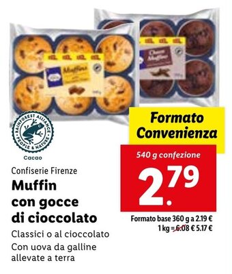 Lidl Confiserie Firenze Muffin con gocce di cioccolato offerta