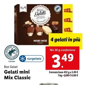 Lidl Bon Gelati Gelati mini Mix Classic 16x 36 g confezione offerta