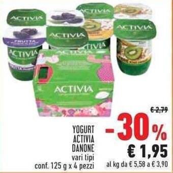 Conad YOGURT ACTIVIA DANONE vari tipi conf. 125 g x 4 pezzi offerta