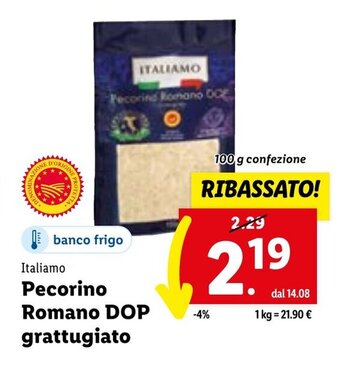 Lidl Italiamo Pecorino Romano DOP grattugiato offerta
