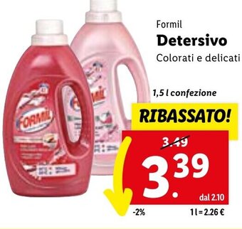 Lidl Formil Detersivo 1,5 l confezione offerta