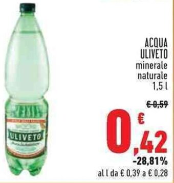 Conad ACQUA ULIVETO minerale naturale 1,5 l offerta