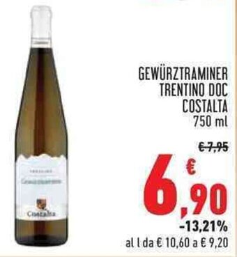 Conad GEWÜRZTRAMINER TRENTINO DOC COSTALTA 750 ml offerta