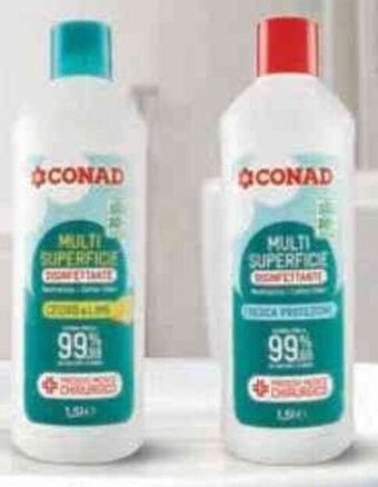 Conad DETERGENTE MULTI SUPERFICIE CONAD disinfettante fresca protezione, cedro e lime 1,5 l offerta