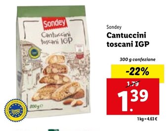 Lidl Sondey Cantuccini toscani IGP 300 g confezione offerta