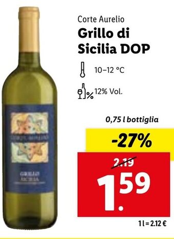 Corte Aurelio Grillo di Sicilia DOP 0,75 l bottiglia