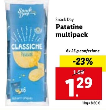 Lidl Snack Day Patatine multipack 6x 25 g confezione offerta