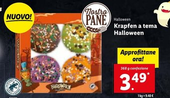 Lidl Halloween Krapfen a tema 368 g confezione offerta