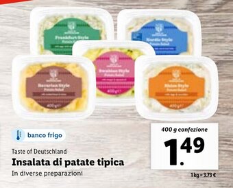 Lidl Taste of Deutschland Insalata di patate tipica 400 g confezione offerta