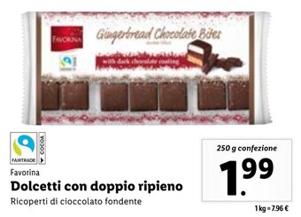 Lidl Favorina Dolcetti con doppio ripieno 250 g confezione offerta