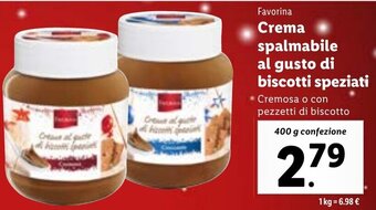 Lidl Crema spalmabile al gusto di biscotti speziati 400 g confezione offerta