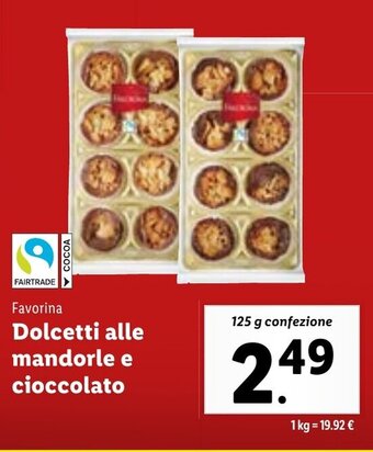 Favorina Dolcetti alle mandorle e cioccolato 125 g confezione