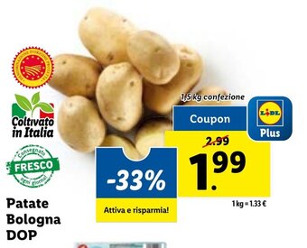 Lidl Patate Bologna DOP 1,5 kg confezione offerta