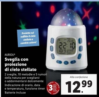 Lidl AURIOL Sveglia con proiezione di cielo stellato offerta