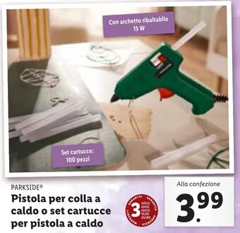 Lidl PARKSIDE Pistola per colla a caldo o set cartucce per pistola a caldo offerta