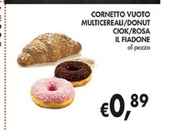 Coal Cornetto vuoto multicereali/donut ciok/rosa il fiadone offerta