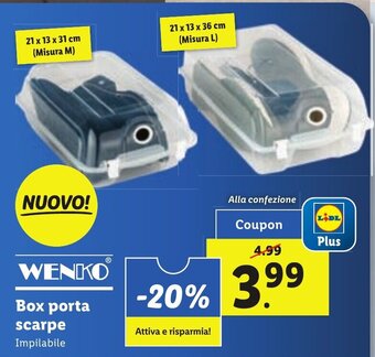 Lidl WENKO Box porta scarpe offerta