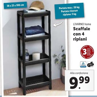 Lidl LIVARNO home Scaffale con 4 ripiani offerta