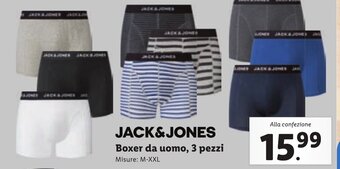 Lidl JACK&JONES Boxer da uomo, 3 pezzi M-XXL offerta