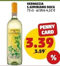 PENNY Vernaccia s.giminiano docg offerta