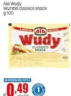 Elite Aia wudy wurstel classico snack offerta