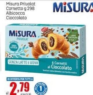 Elite Misura privolat cornetto albicocca/cioccolato offerta
