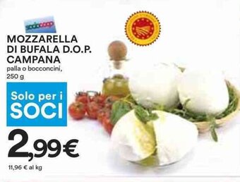Coop MOZZARELLA DI BUFALA D.O.P. CAMPANA palla o bocconcini, 250 g offerta