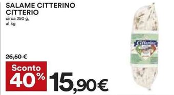 Coop SALAME CITTERINO CITTERIO circa 250 g offerta