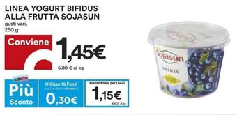 Coop LINEA YOGURT BIFIDUS ALLA FRUTTA SOJASUN 250 g offerta