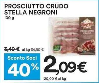 Coop PROSCIUTTO CRUDO STELLA NEGRONI 100 g offerta