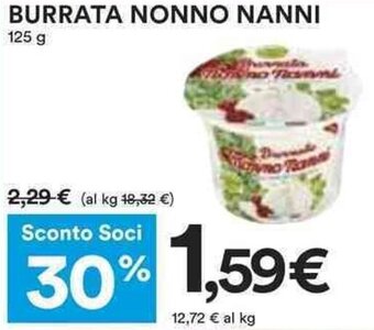 Coop BURRATA NONNO NANNI 125 g offerta