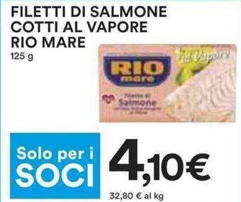 Coop FILETTI DI SALMONE COTTI AL VAPORE RIO MARE 125 g offerta