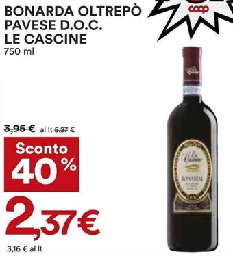 Coop BONARDA OLTREPÒ PAVESE D.O.C. LE CASCINE 750 ml offerta