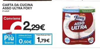 Coop CARTA DA CUCINA ASSO ULTRA FOXY 2 rotoli offerta