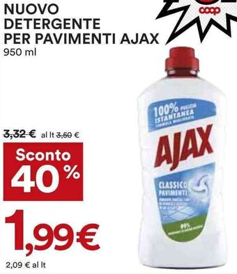 Coop NUOVO DETERGENTE PER PAVIMENTI AJAX 950 ml offerta