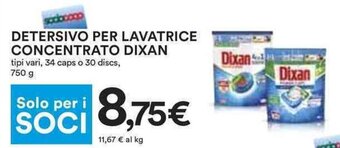 Coop DETERSIVO PER LAVATRICE CONCENTRATO DIXAN 750 g offerta