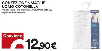 Coop CONFEZIONE 3 MAGLIE UOMO COTONELLA offerta
