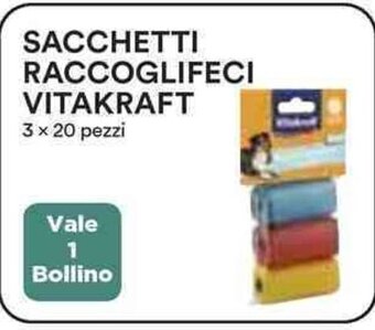 Coop SACCHETTI RACCOGLIFECI VITAKRAFT 3 x 20 pezzi offerta