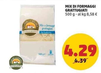 PENNY MIX DI FORMAGGI GRATTUGIATI 500 g offerta