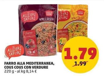 PENNY FARRO ALLA MEDITERRANEA, COUS COUS CON VERDURE 220 g offerta