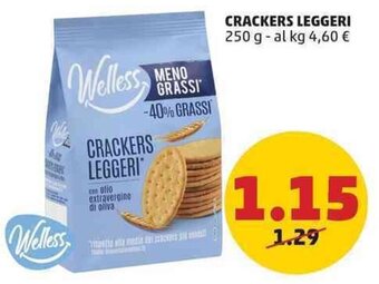 PENNY Welless CRACKERS LEGGERI 250 g offerta
