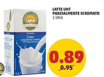 PENNY LATTE UHT PARZIALMENTE SCREMATO 1 litro offerta