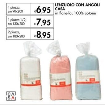 Bennet LENZUOLO CON ANGOLI CASA in flanella, 100% cotone 1 piazza, cm 90x200 offerta