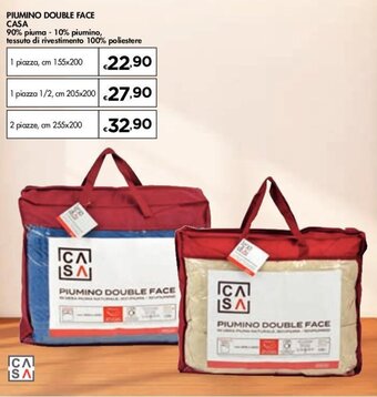 Bennet PIUMINO DOUBLE FACE CASA 90% piuma - 10% piumino, tessuto di rivestimento 100% poliestere 1 piazza, cm 155x200 offerta