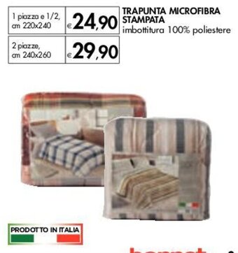 Bennet TRAPUNTA MICROFIBRA STAMPATA imbottitura 100% poliestere 2 piazze, cm 240x260 offerta